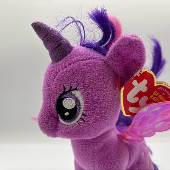 Twilight Sparkle My Little Pony Ty Beanie Baby Tags 7" Plush 2014 Pink Purple - Picture 9 of 12